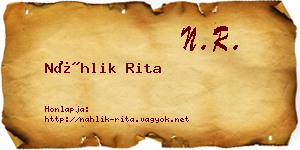 Náhlik Rita névjegykártya